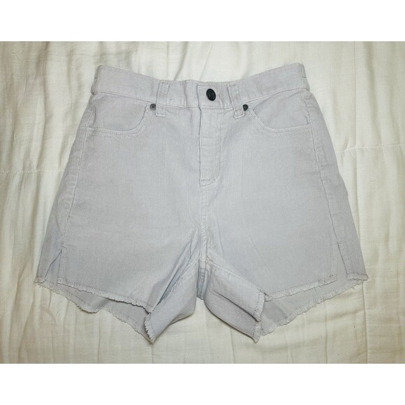 AERIE Lightweight‎ Thin Gray Corduroy Cut Off Shorts SIZE XS NWT - Picture 1 of 8